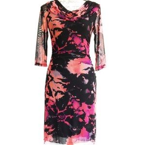 Kay Unger New York Printed Mesh Dress NWT